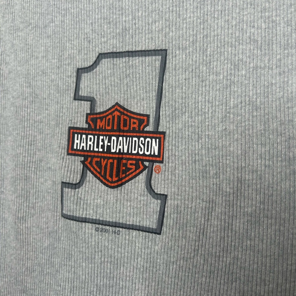 Motor Harley Davidson Ribbed Wife Beater Tank Top Sleeveless Undershirt Gray XL - Picture 5 of 10